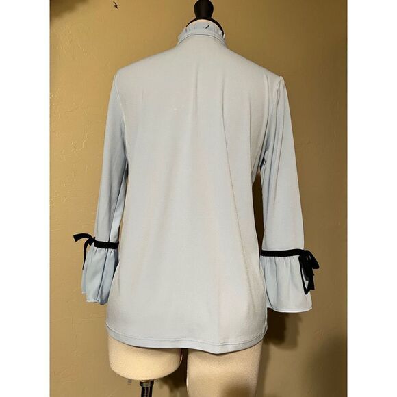 Karl Lagerfeld Paris Light Blue 3/4 Sleeve Blouse Size XS - Picture 3 of 4